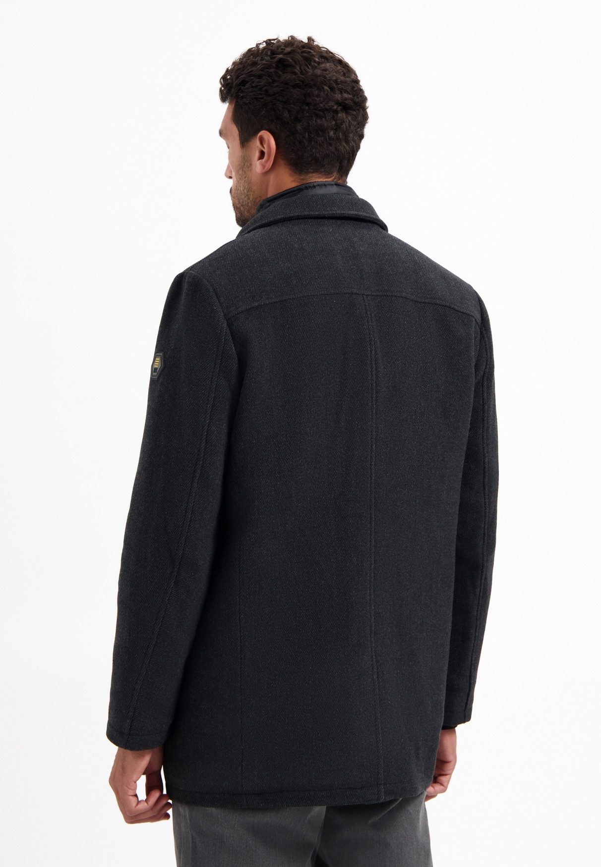 NO EXCESS Parka No Excess Wollmantel mit doppeltem Verschluss