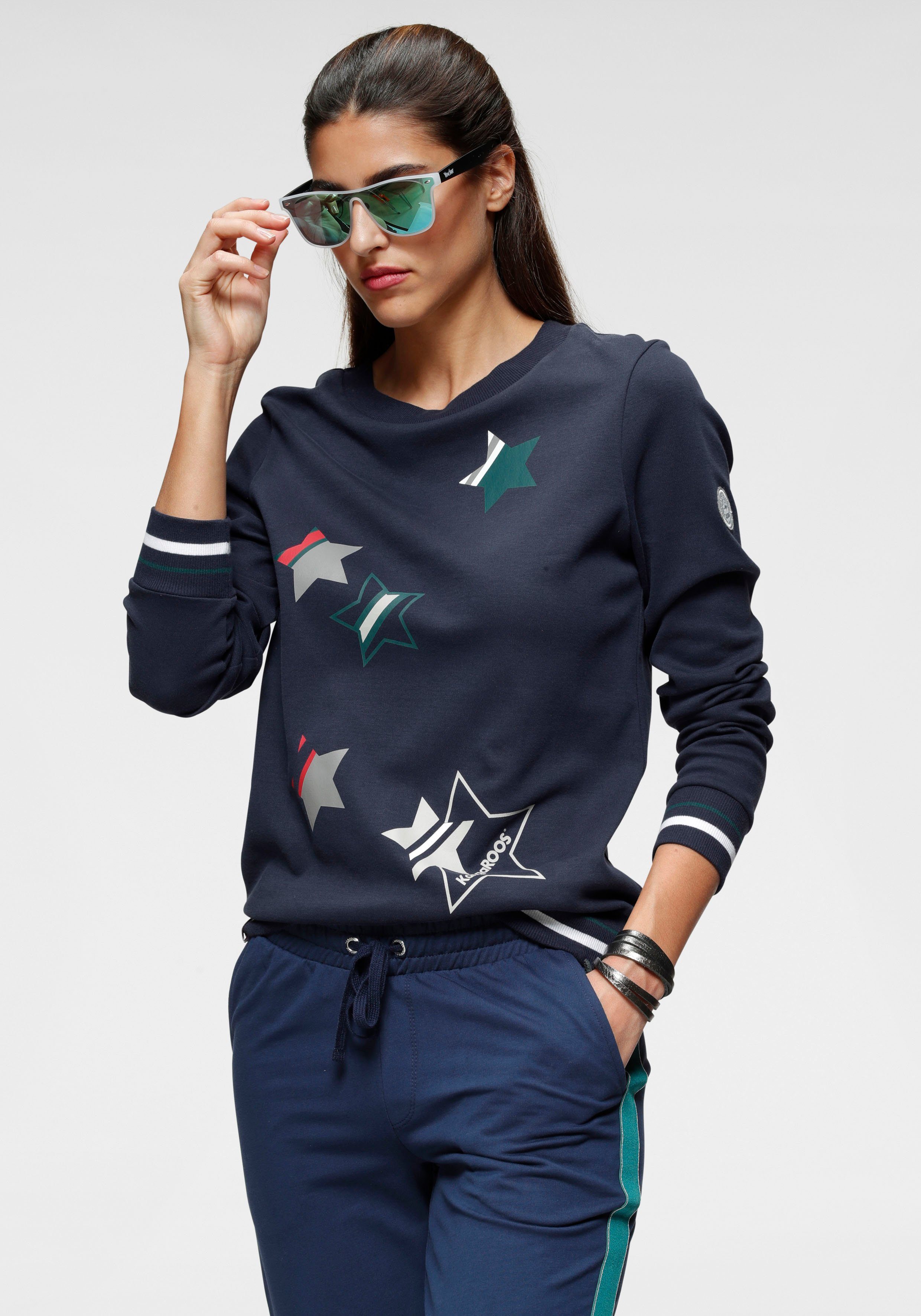 KangaROOS Sweater mit süßen Sternchen-Drucken