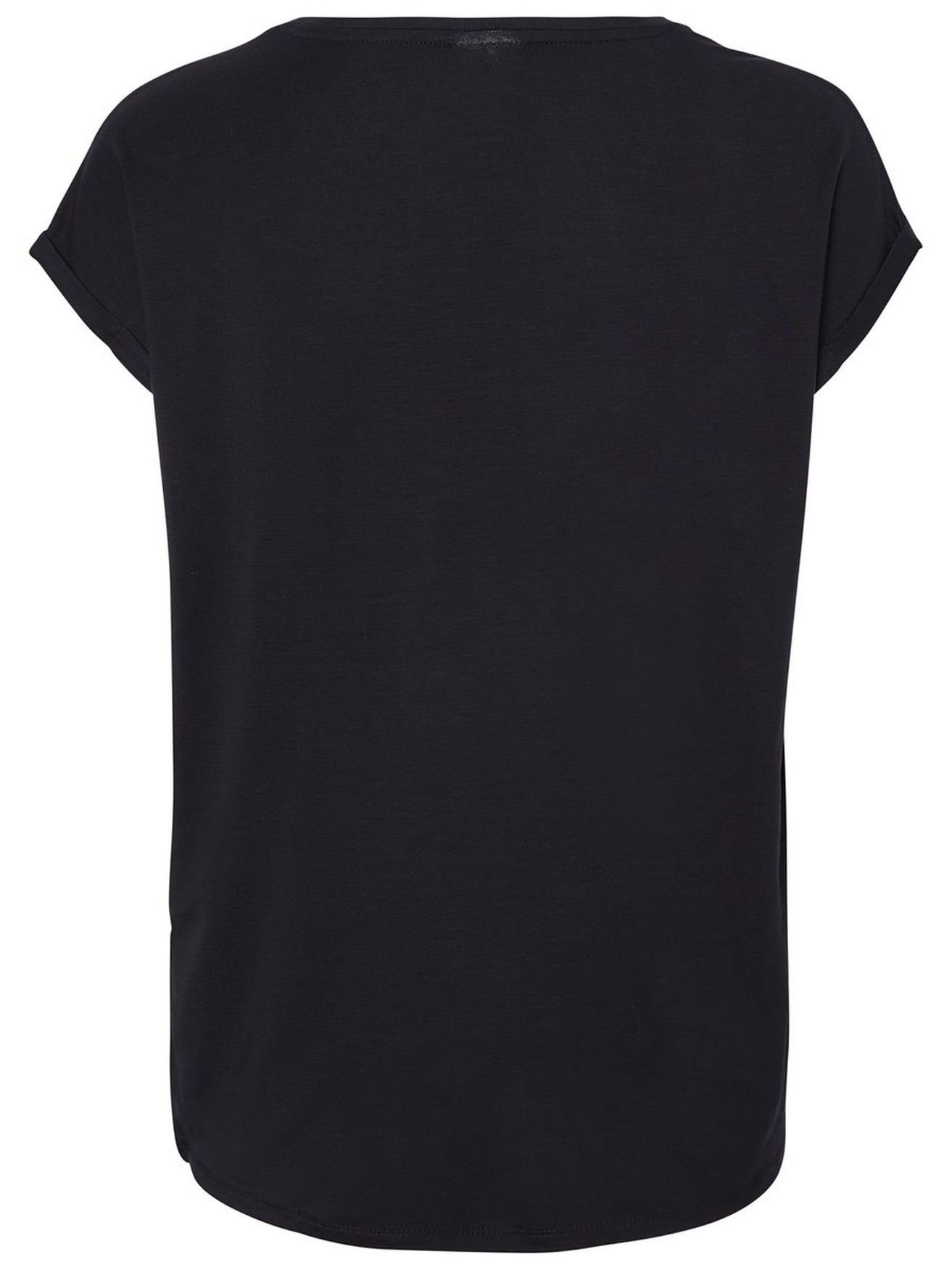T-Shirt 4078 Blau-2 (1-tlg) Vero Rundhals VMAVA in Einfarbiges Moda Basic T-Shirt