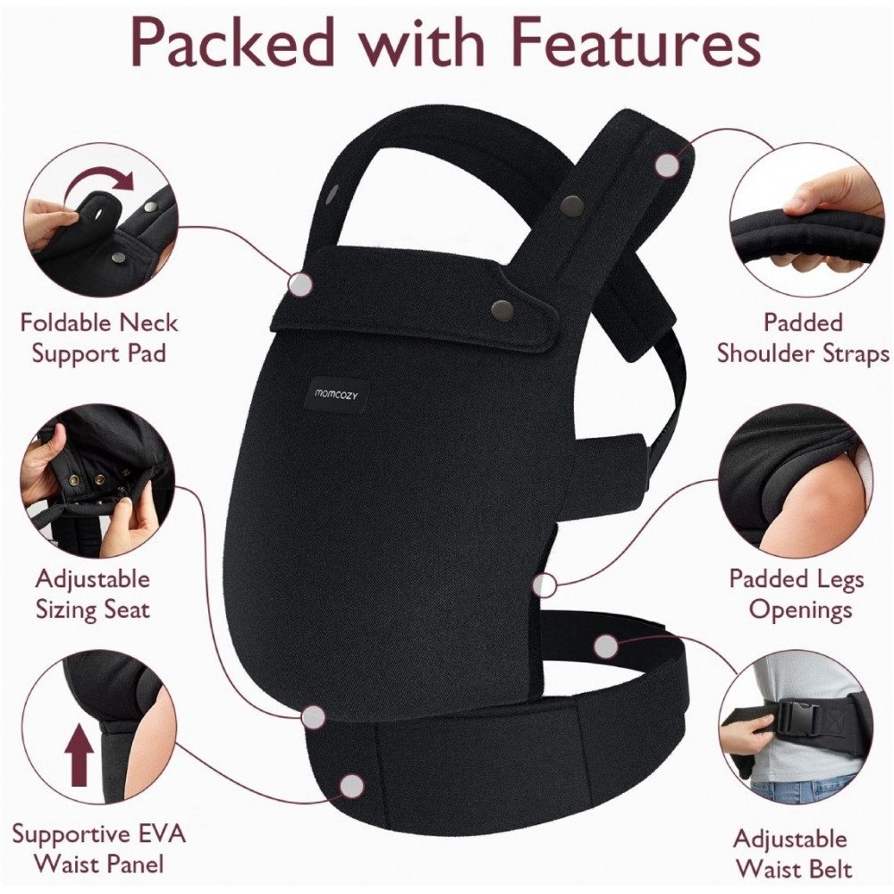 Momcozy Babytrage BC001-BL12NB-A - Babytrage - schwarz