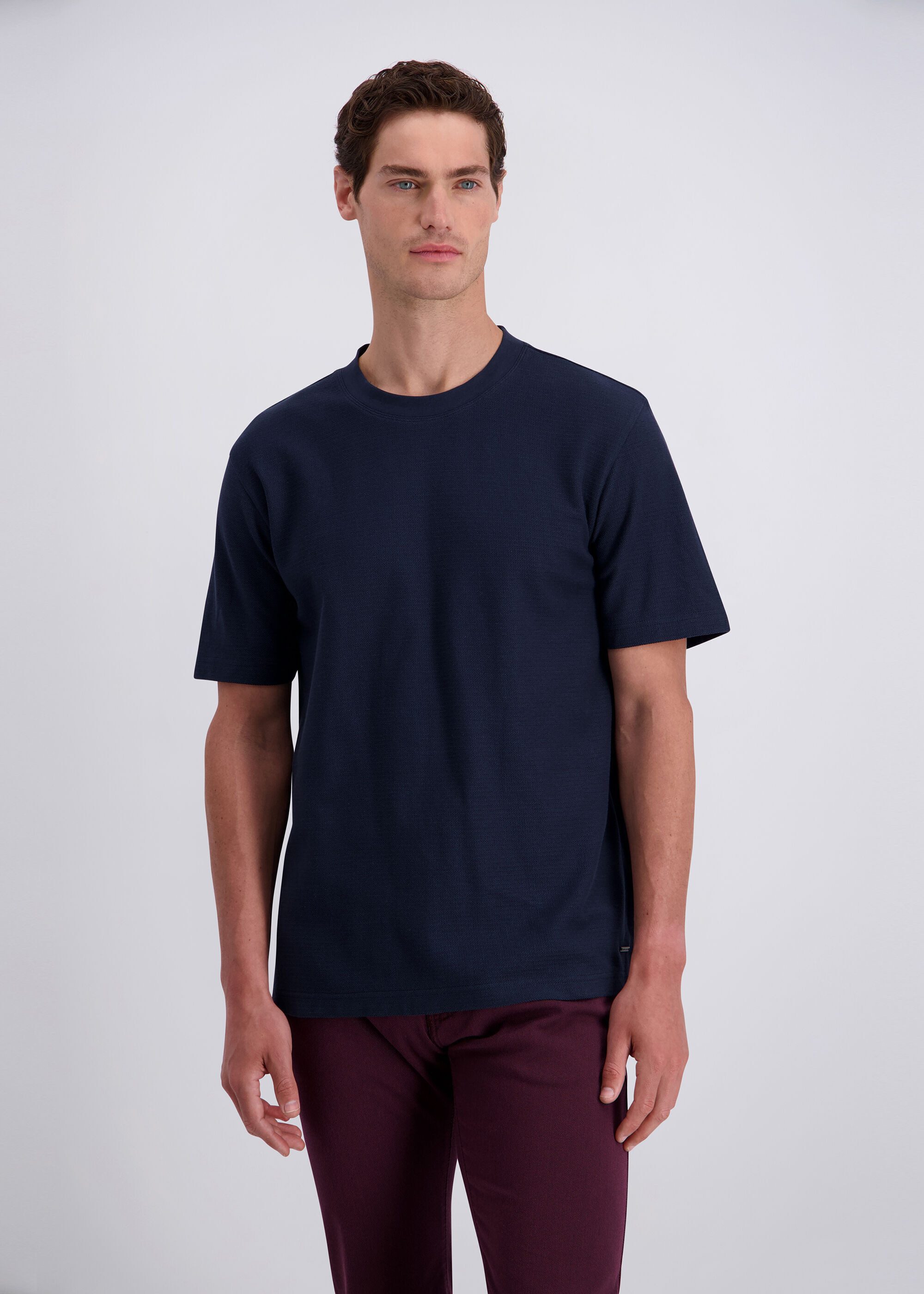 Pierre Cardin T-Shirt mit feiner Fischgrat-Struktur