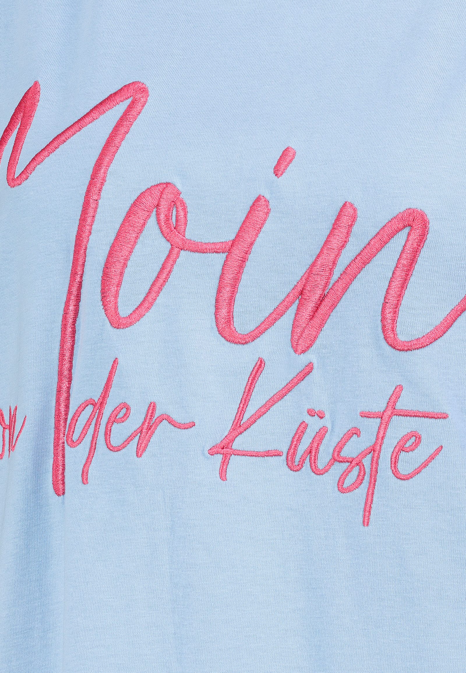 Eight2Nine T-Shirt Damen Baumwoll T-Shirt im Marine Look Kurzarmshirt mit maritimen Statement Prints