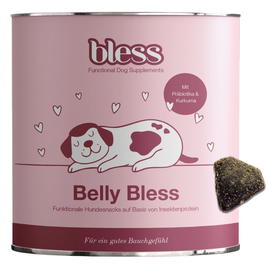Bless Belly Bless, Ergänzungsfuttermittel für: Hunde, mit Präbiotika, Kräutern und Insektenprotein, allergikerfreundlich