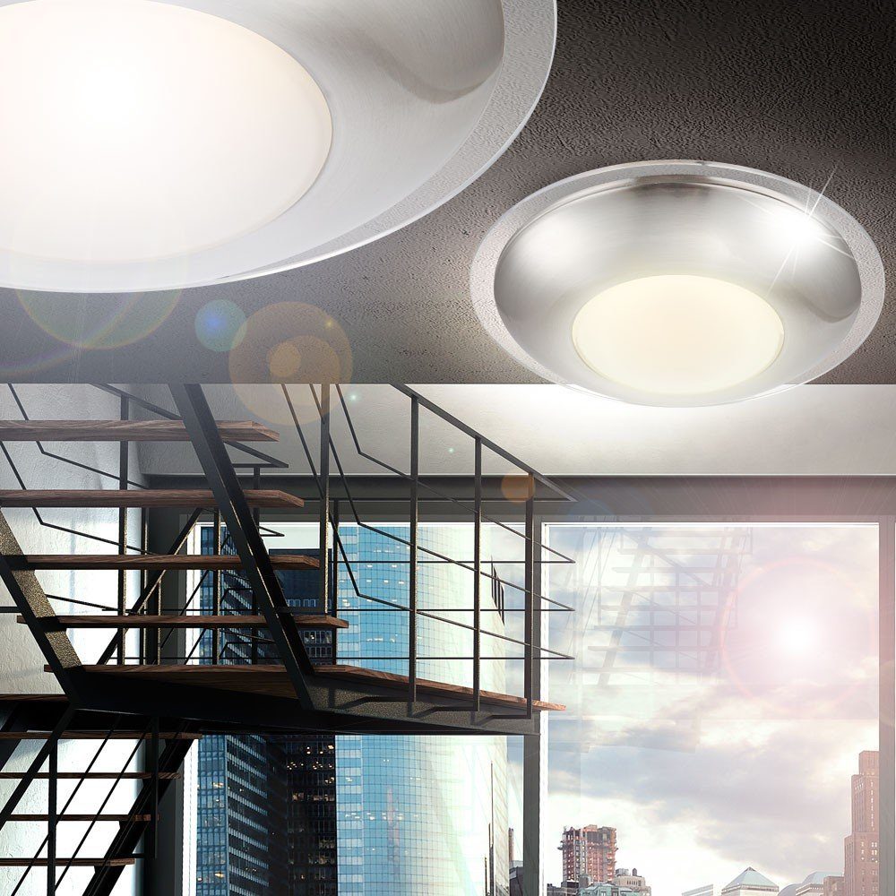 Deckenleuchte, Zimmer Design Ess Globo inklusive, Wohn rund Decken Lampe Chrom Leuchtmittel Warmweiß, LED Leuchte Beleuchtung LED