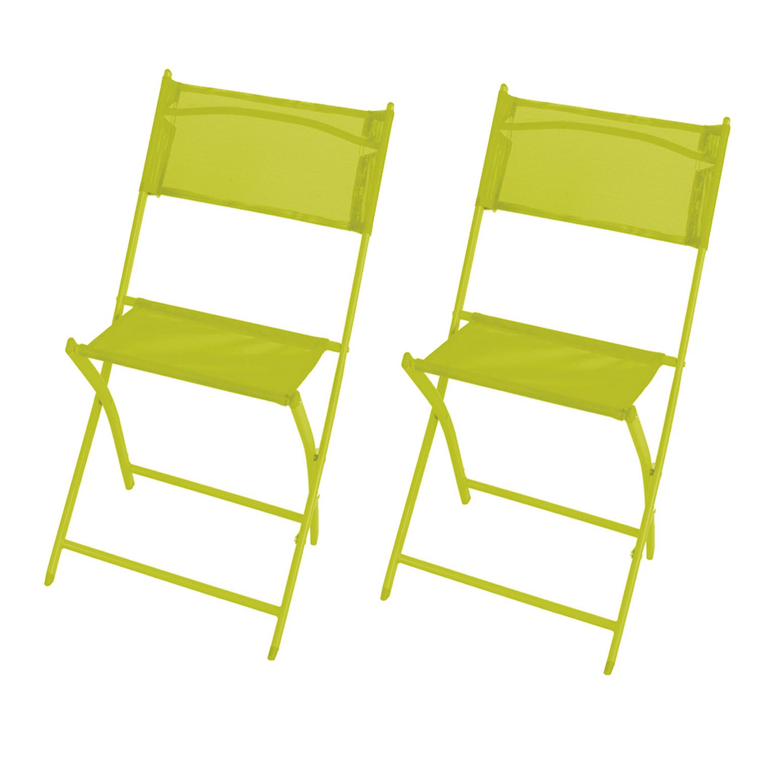 Mojawo Armlehnstuhl 2er Klappstuhl Gartenstuhl Campingstuhl Klappbar klappbar Limegrün