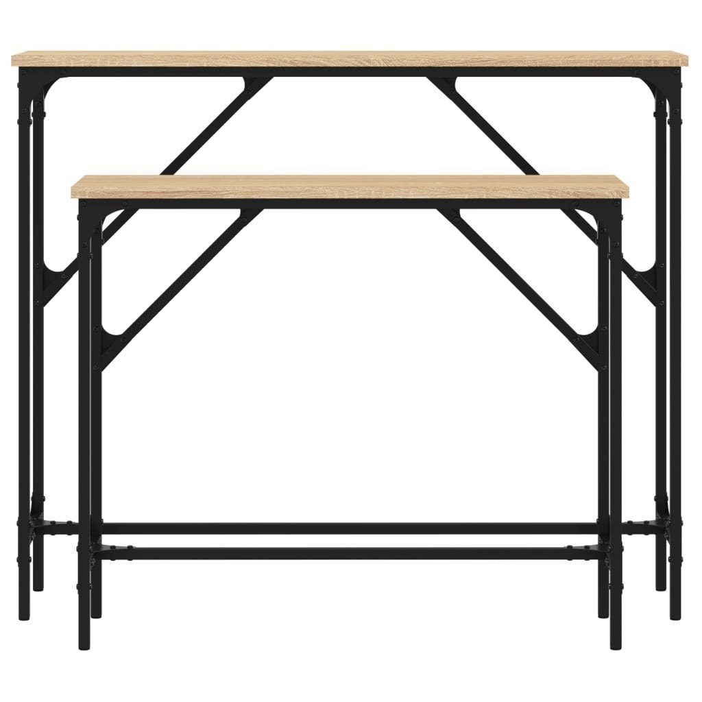 Beistelltisch vidaXL Stk. 2 Konsolentische (2-St) Sonoma-Eiche Holzwerkstoff