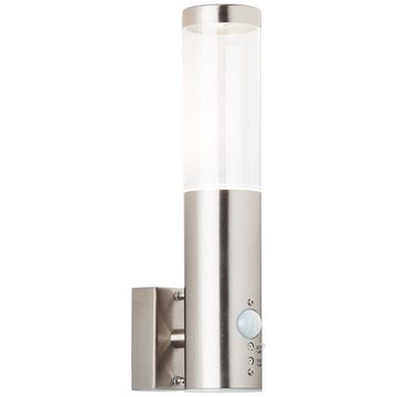 Lightbox LED Wandleuchte, Bewegungsmelder, LED wechselbar, kaltweiß, LED Außen Wandlampe, Bewegungsmelder, 29 cm Höhe, GU10, 350 lm, IP44