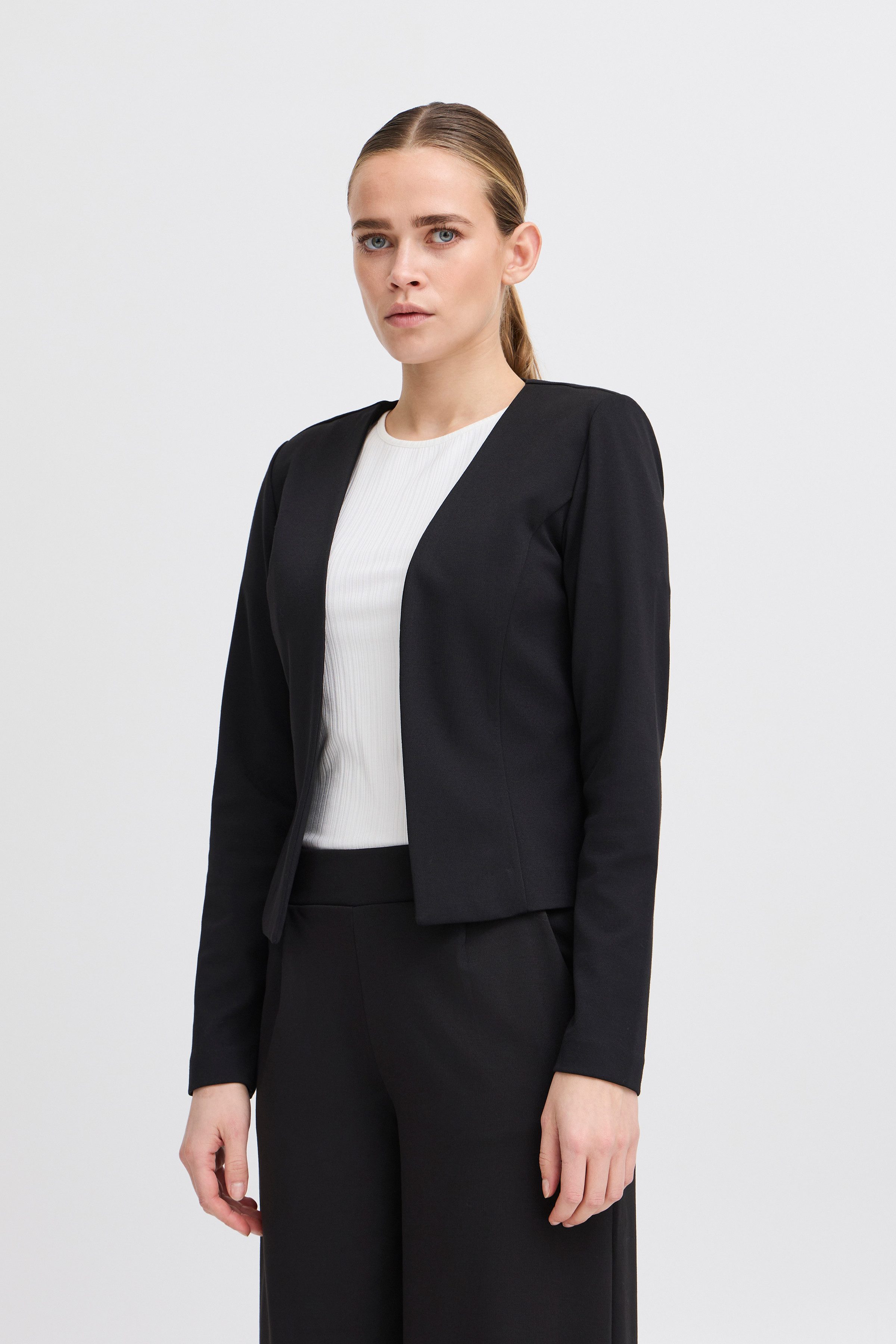 ICHI Kurzblazer IHKATE SHORT BL Materialmix, Regular fit