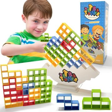 SOTOR Spielbauklötze 48 Stück Tetra Tower Spiel,Tetris Tower Balance Game, (Tetris Balance Spielzeug,Lustige Stapelspiel,Tetris Tower Spiel,Balancing Spiel,Schaukelstapel), Kreative Stapelspiel Spielzeug für Kinder,Erwachsene