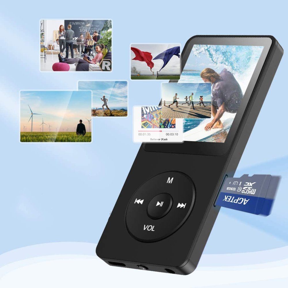 Farbbildschirm 5.0 GelldG Bluetooth MP3-Player Player MP3 1,8Zoll mit 64GB TFT