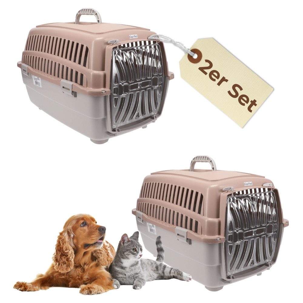 Tiertransportbox 2x Transportbox Hundebox Katzentransportbox Kaninchen Transport Box