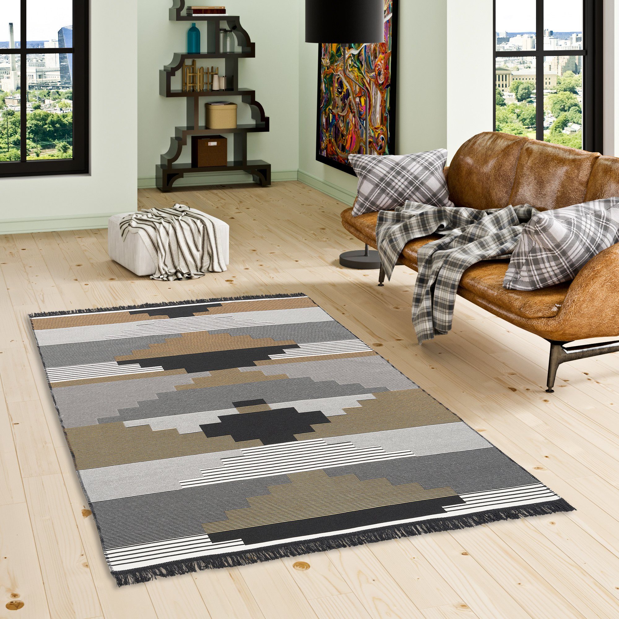 Pergamon Wollteppich Teppich Beidseitig Ethno Kelim Style, Rechteckig, Höhe günstig online kaufen