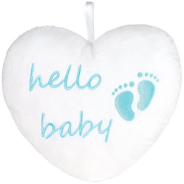 BRUBAKER Kuscheltier XXL Teddybär Weiß 100 cm mit Hello Baby Herz (Stofftier Plüschtier, 1-St), Kuscheltier Geschenk für Geburt, Babyparty, Gender Reveal