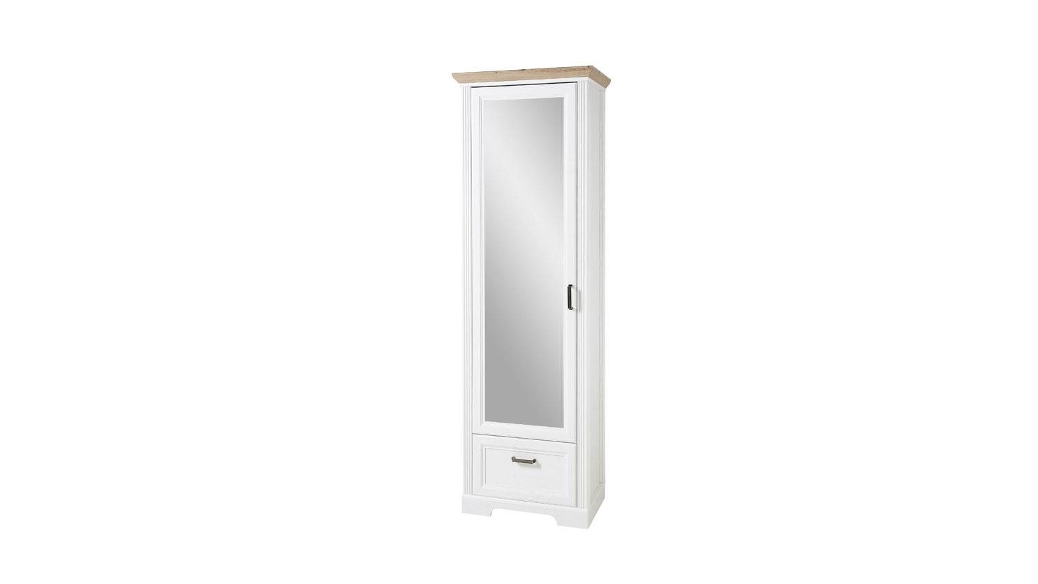 Innostyle Garderobenschrank Garderobenschrank Jasmin Flurmöbel Pinie hell und Artisan Eiche 65x204