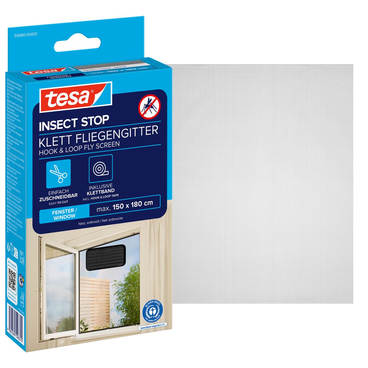 tesa Fliegengitter-Gewebe tesa Fliegengitter STANDARD 150 x 180 cm anthrazit