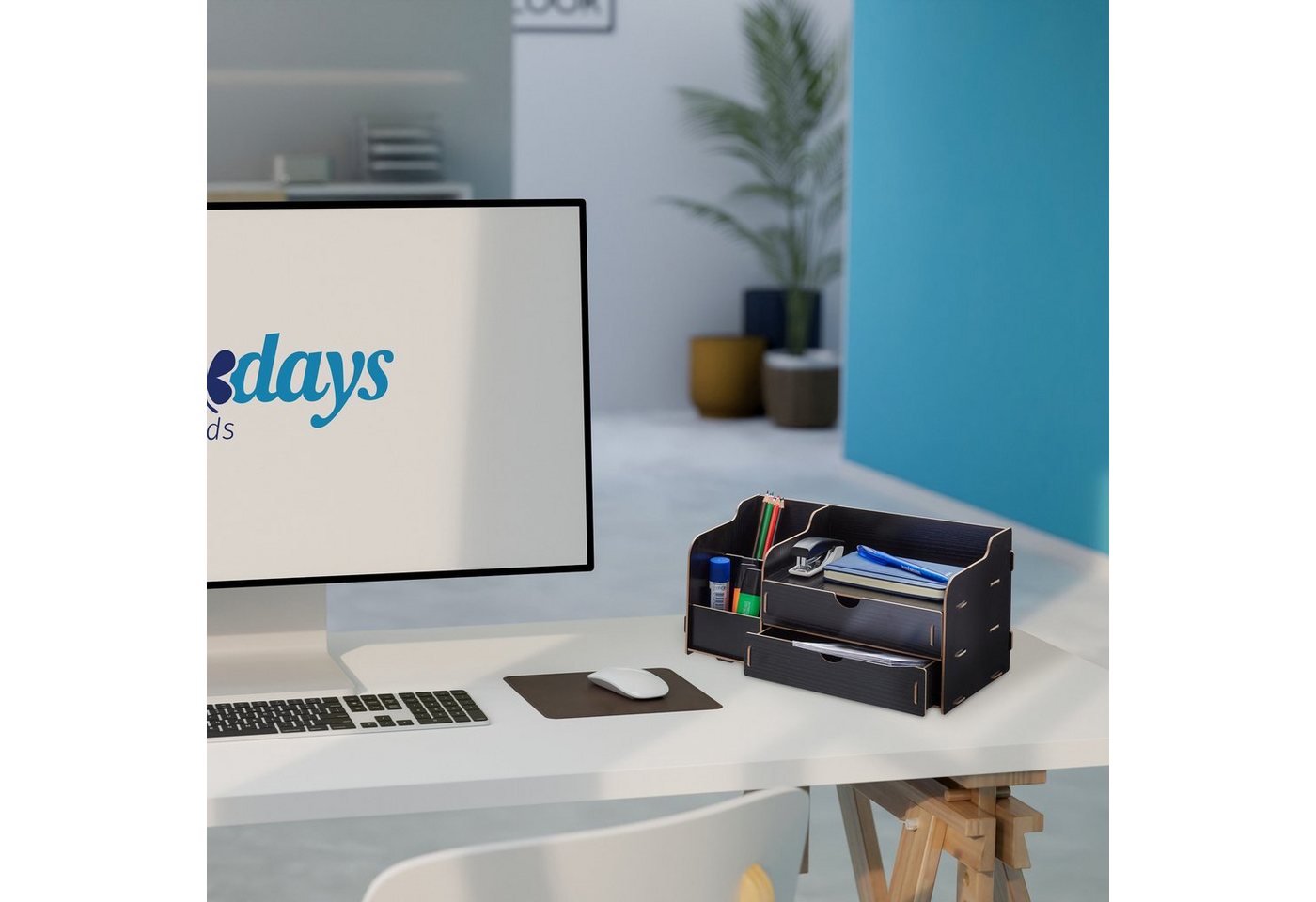 Thumbnail - relaxdays Organizer Schreibtisch Organizer mit Schubladen, Schwarz