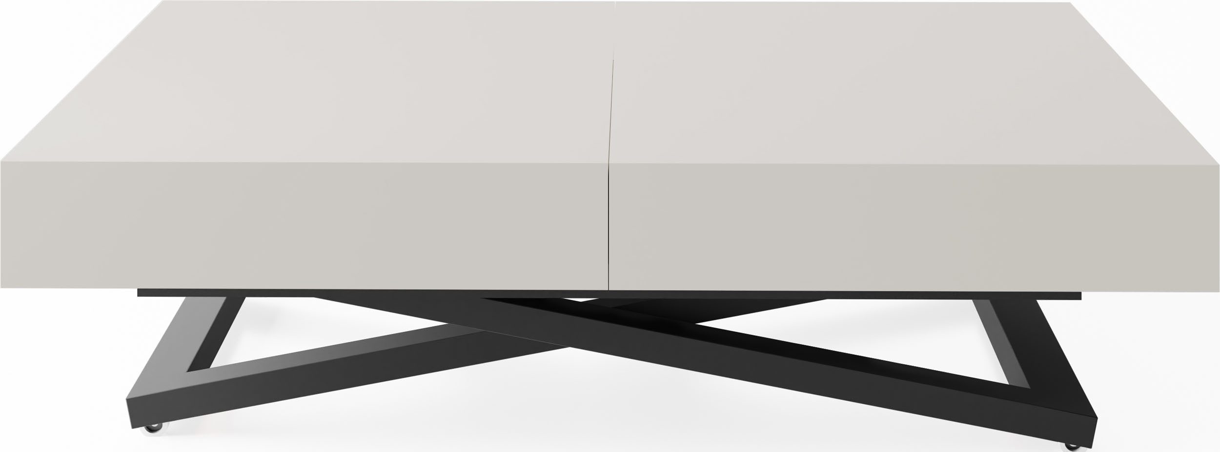WFL GROUP Couchtisch Cavetta U höhenverstellbar ausziehbar mit schwarzen Metallbeinen (MADE IN EU, erhältlich in einer Größe – 120x80x27-76 cm, ausziehbar auf 200 cm), industrial Tisch in Holzoptik für Küche, Esszimmer oder Wohnzimmer