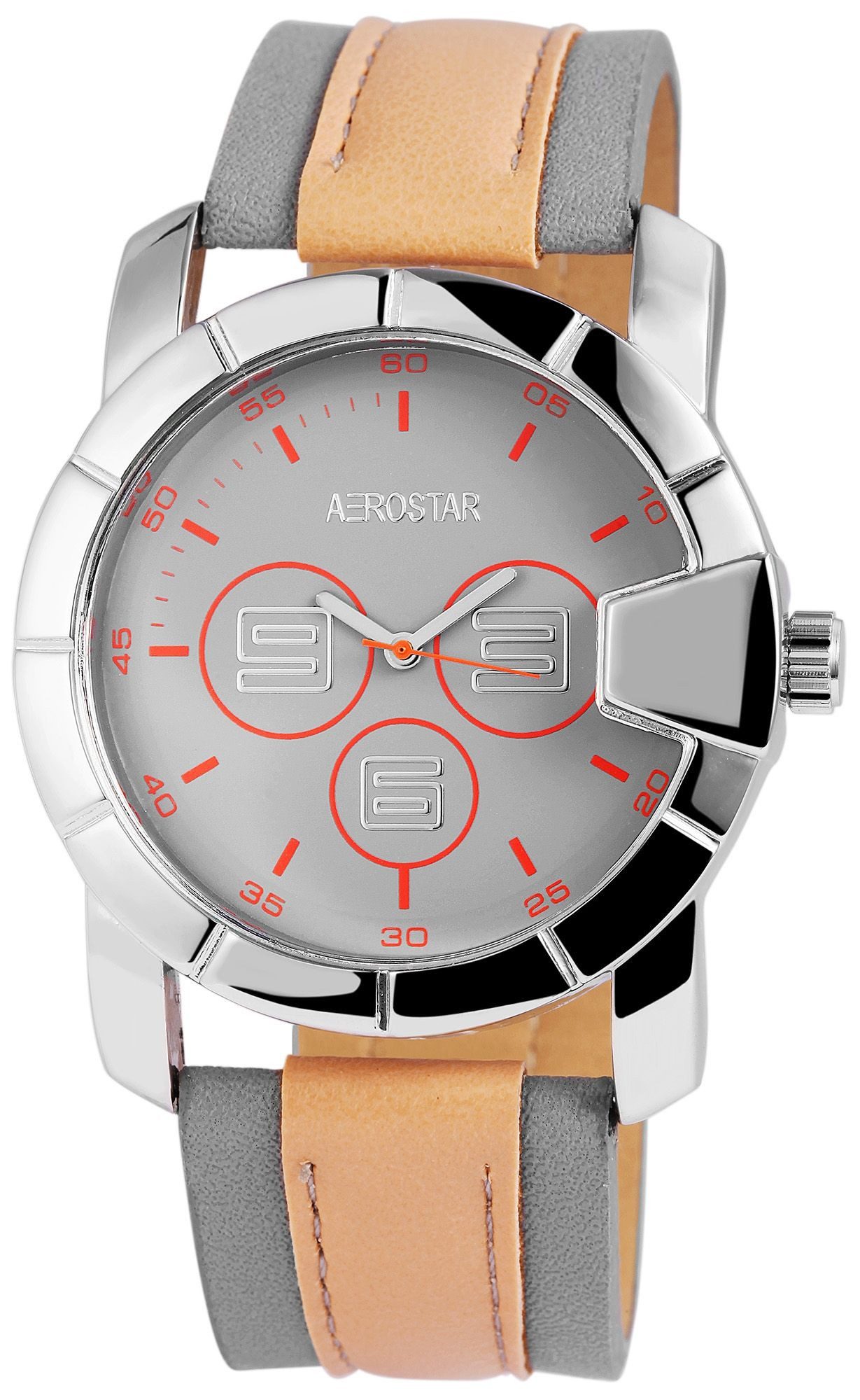 Aerostar Quarzuhr 211021700009 Aerostar Herrenuhr mit Lederimitationsarmband