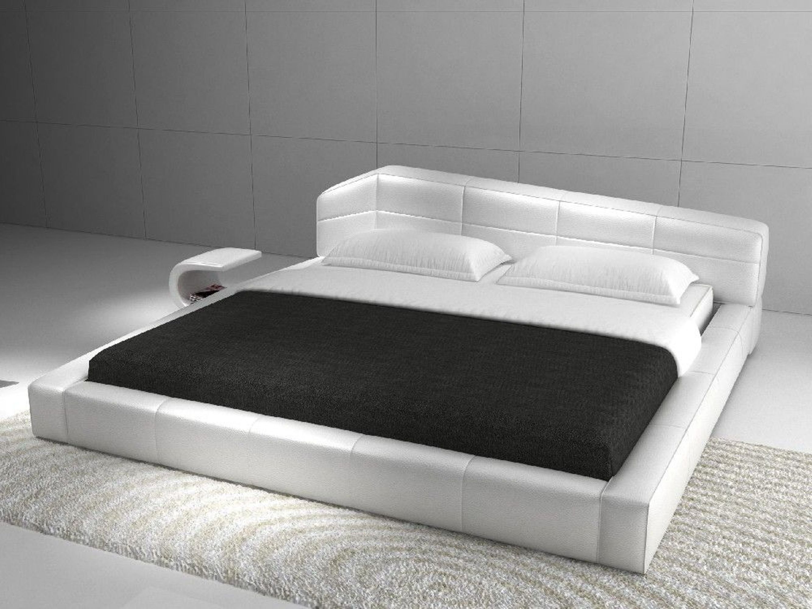Zimmer Schlaf Leder Bett Modernes Hotel Bett Design Gestell Luxus JVmoebel