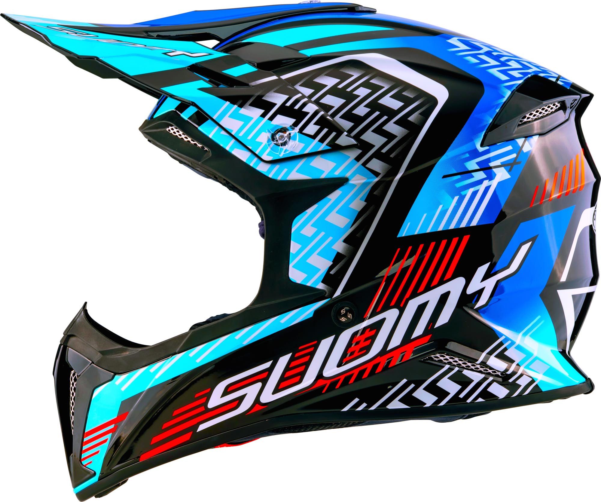 Suomy Motocrosshelm X-Wing Motley Motocross Helm, geeignet für Brillenträger,herausnehmbares Innenfutter,vorbereite