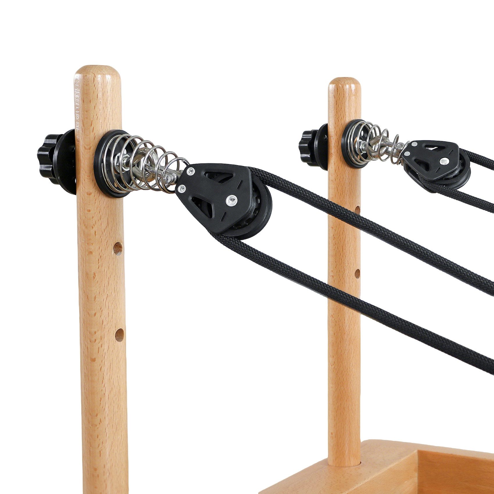 JASPORT Pilates-Reformer H89 aus Buchenholz, (Pilates Reformer Set inklusive Box, Sprungplatte und Zubehör), Stabiler Rahmen aus Buchenholz