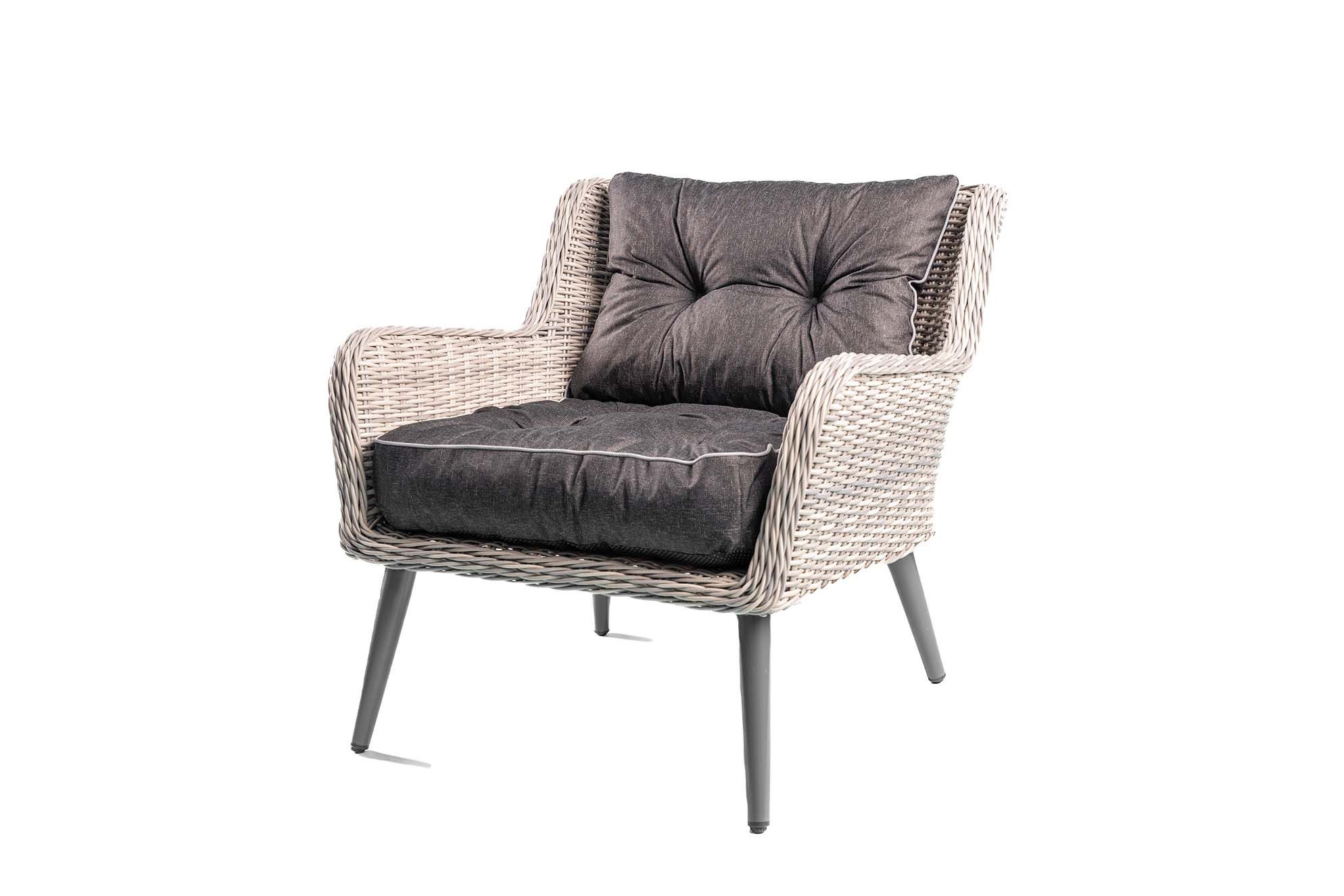 TexDeko Stuhlkissen Loungekissen 2-tlg. Set Gartenpolster für Rattanmöbel, UV-Beständig, Wasserabweisend mit Anti-Rutsch Boden