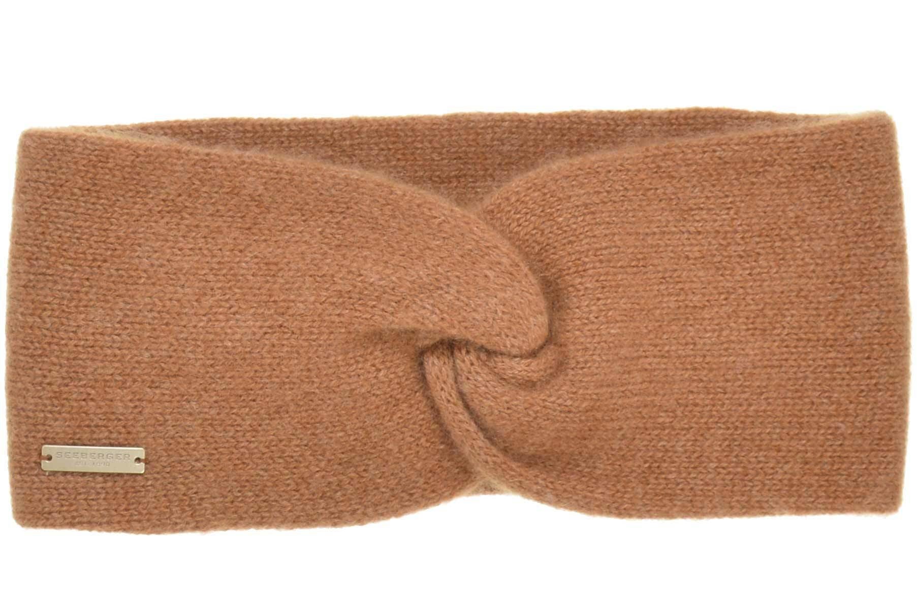 Seeberger Stirnband Cashmere Stirnband mit Knotendetail 17325-0 muskat