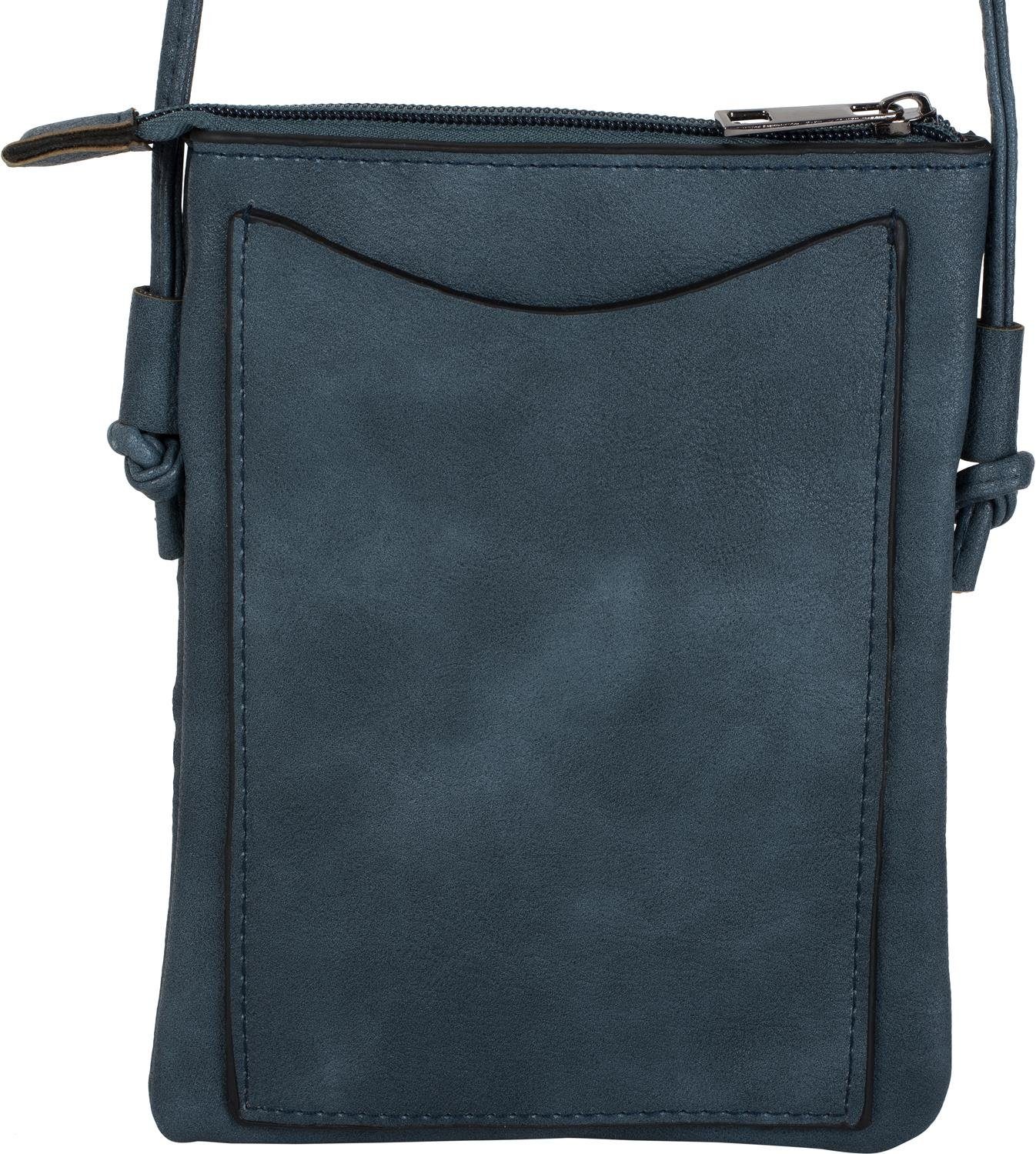 styleBREAKER Mini Bag Umhängetasche Ethno (1-tlg), und Cutout Nieten Mini Jeansblau