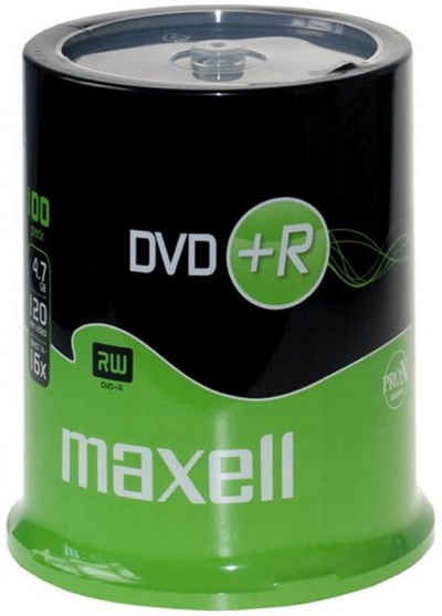 Maxell DVD-Rohling 100 Maxell Rohlinge DVD+R 4,7GB 16x Spindel