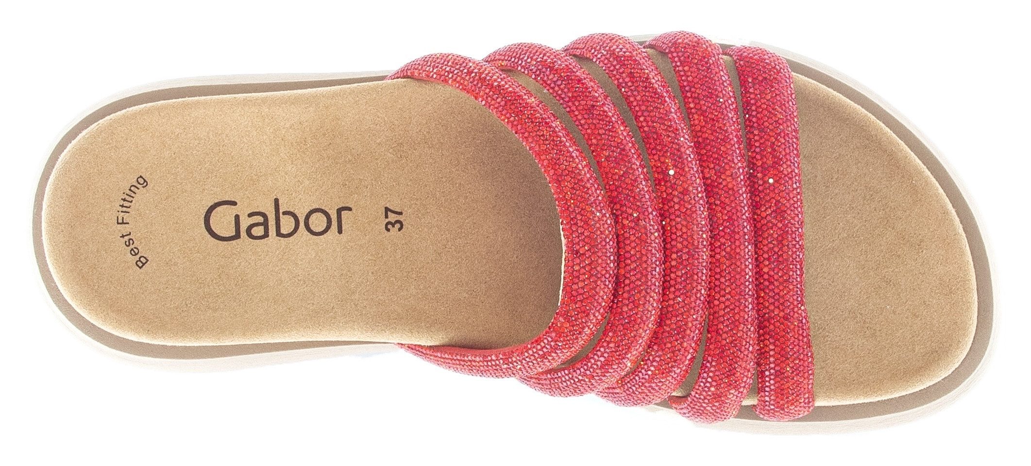 Gabor Pantolette, Plateau, Sommerschuh, Schlappen in funkelnder Optik