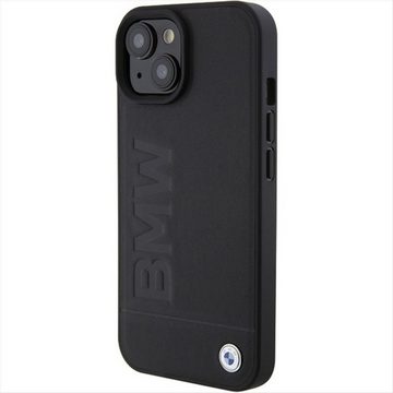 BMW Smartphone-Hülle BMW Apple iPhone 15 Plus Schutzhülle Case Leather Hot Stamp Schwarz