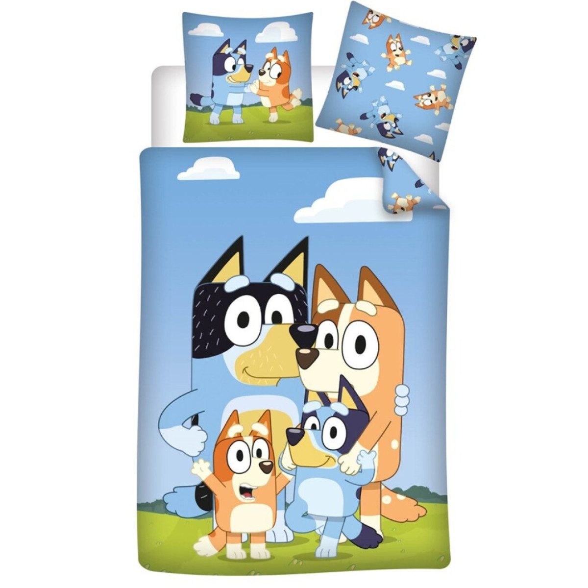 Aymax sprl Bettwäsche Bluey Bettbezug Kinderbett 140x200 cm + Kissenbezug 65x65 cm
