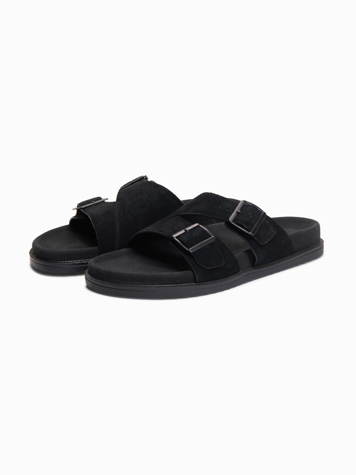 OMBRE Herren Pantolette mit verstellbaren Riemen Schwarz 44 Pantolette (kein Set, 1-tlg) verstellbarer Riemen, Schnalle