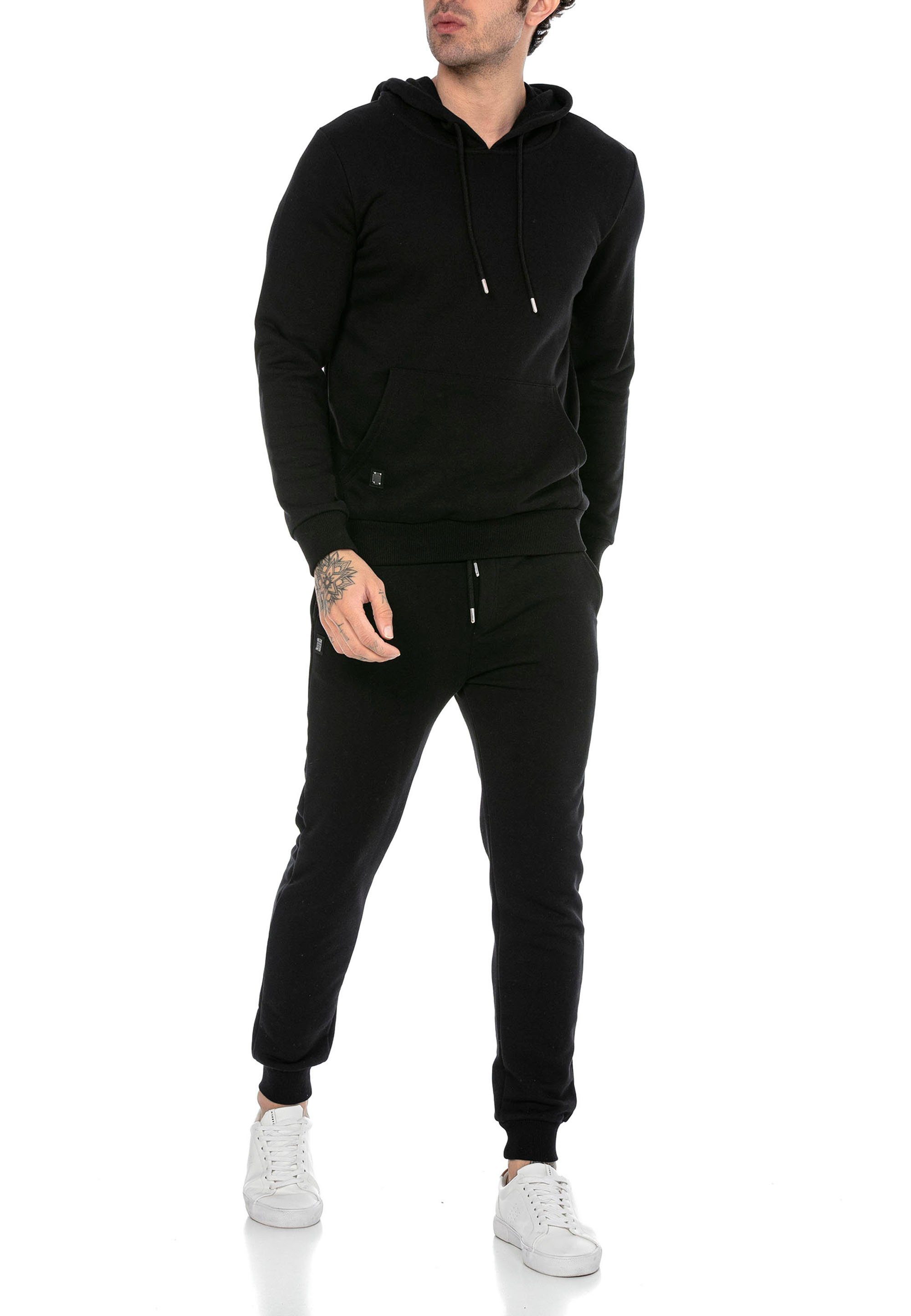 RedBridge Kapuzensweatshirt Red Premium Bridge Basic Set Schwarz Hose Jogginganzug Herren Qualität Premium Hoodie