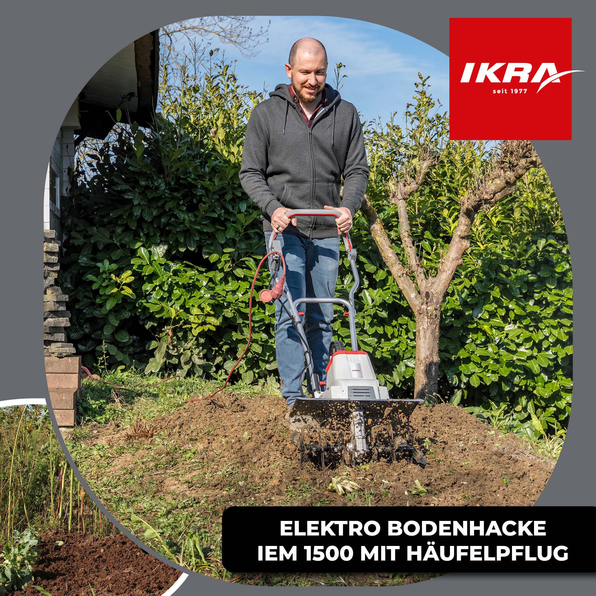 ikra GmbH Elektromotorhacke IEM 1500, 45 cm Arbeitsbreite, flexible Arbeitsbreite (32-45 cm), 1500 Watt