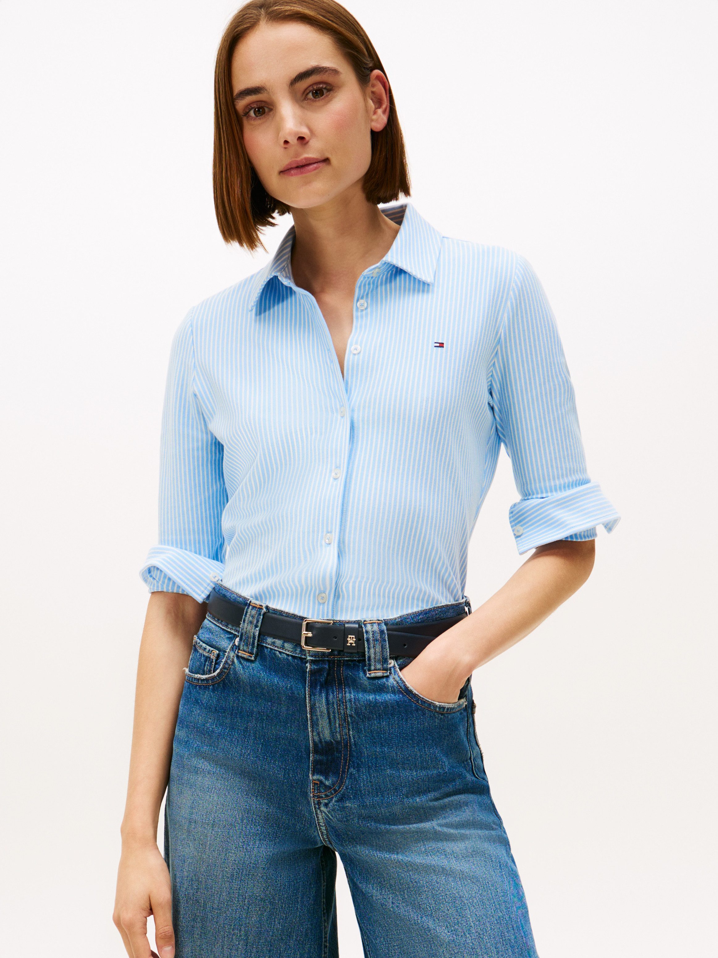 Tommy Hilfiger Poloshirt 1985 SLIM PIQUE BTN DOWN LS mit Polokragen und Lab günstig online kaufen