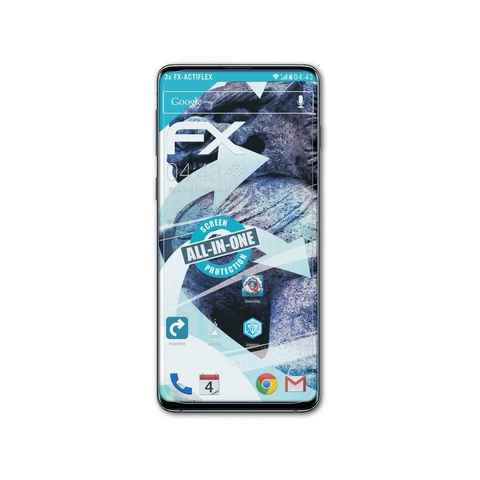 atFoliX Schutzfolie Displayschutzfolie für Samsung Galaxy S10, (3 Folien), Ultraklar und flexibel