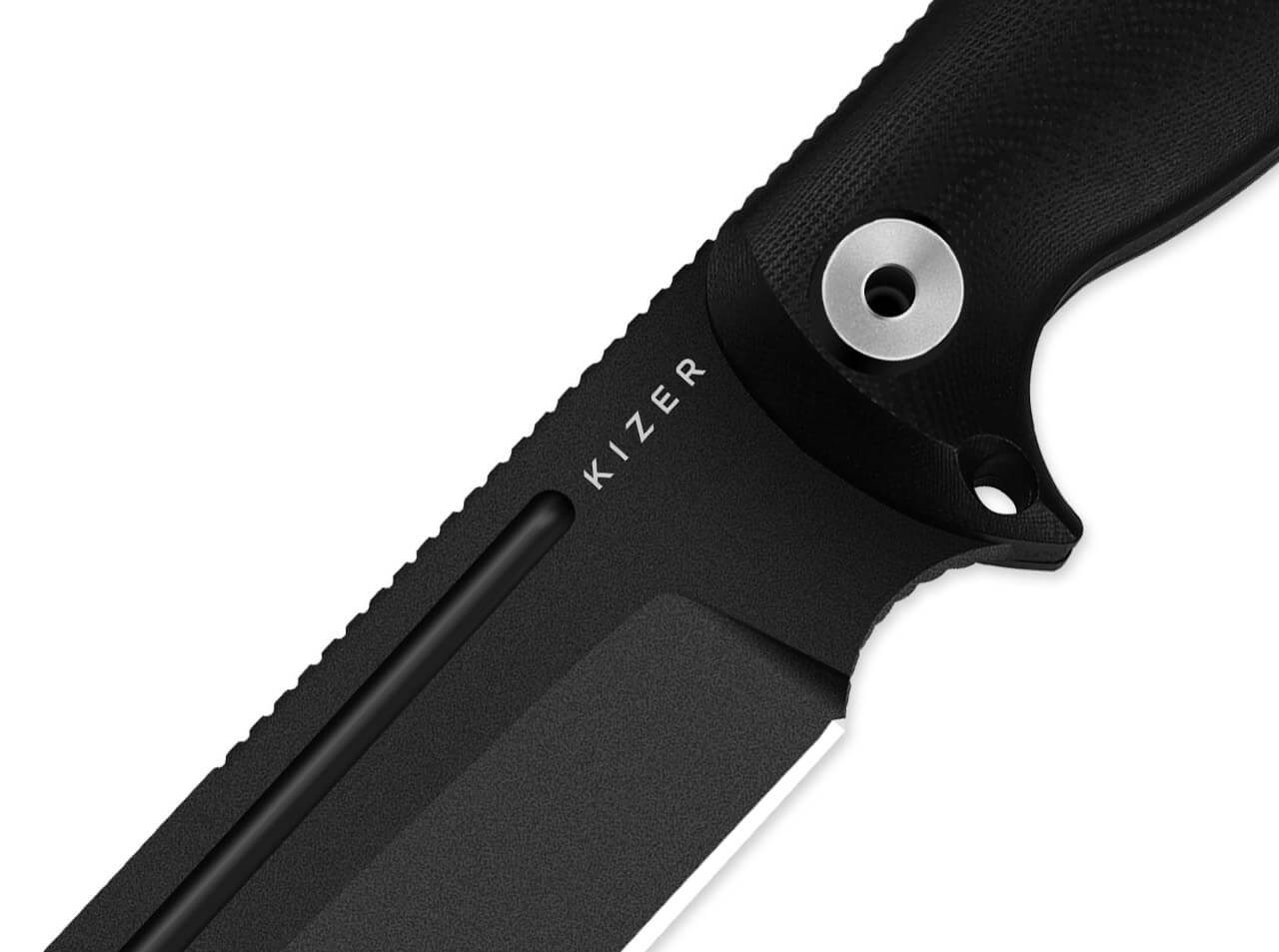 Kizer Universalmesser Kizer Drop Bear Fix 7 1095 G10 All Black, feststehendes Messer, (1 St), Scheide inklusive