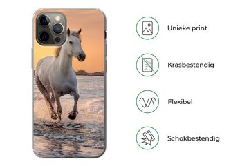 MuchoWow Handyhülle Pferde - Sonne - Meer - Strand - Tiere, Handyhülle Apple iPhone 12 Pro, Smartphone-Bumper, Print, Handy