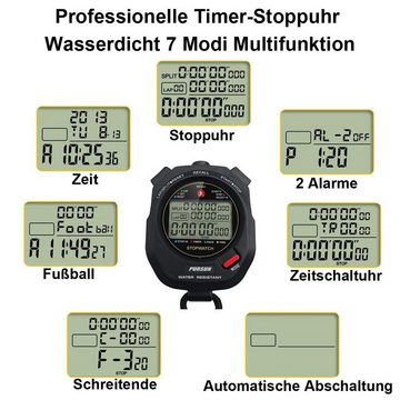yozhiqu Stoppuhr Sport-Stoppuhr-Timer mit 100 x 2 Runden-Split-Speicher (1-St), Professioneller Rückruf-Stoppuhr-Display-Wecker, multifunktional