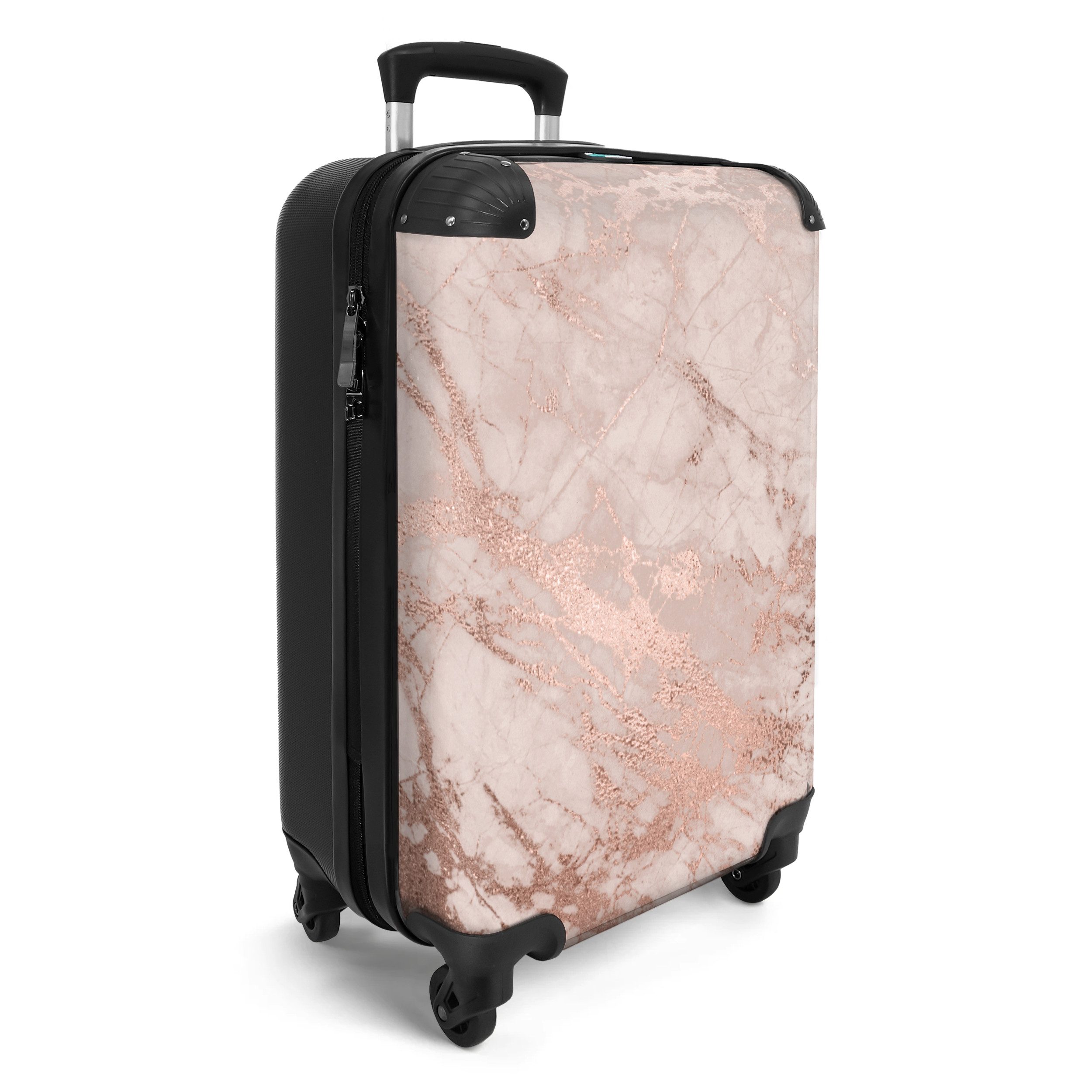 NoBoringSuitcases.com© Hartschalen-Trolley Marmor - Roségold - günstig online kaufen