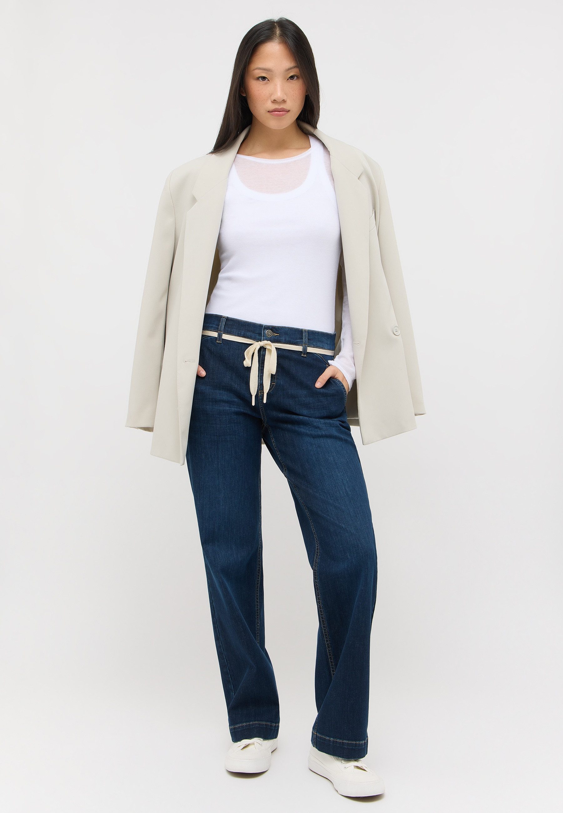 ANGELS 5-Pocket-Jeans L. RETRO Wide Leg, mit Stretch und Bindeband – Bild 4 von 5