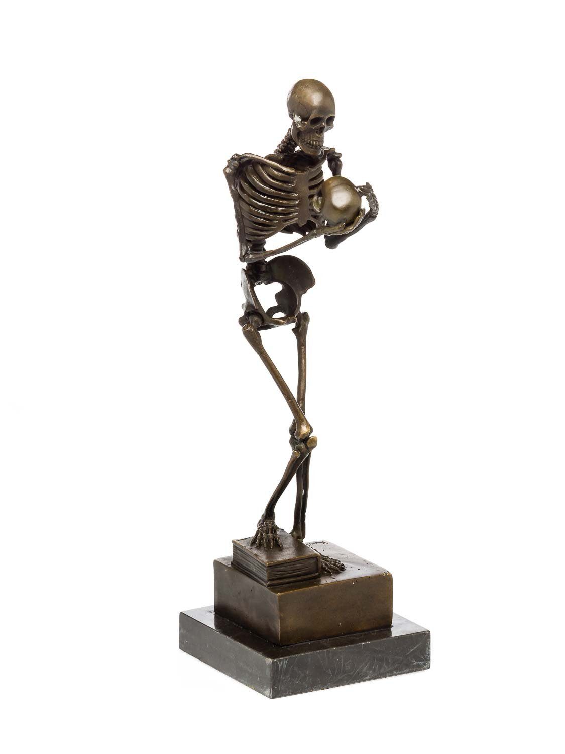 Aubaho Skulptur Bronzeskulptur Skelett nach Kauba Bronze Figur Skulptur im Antik-Stil