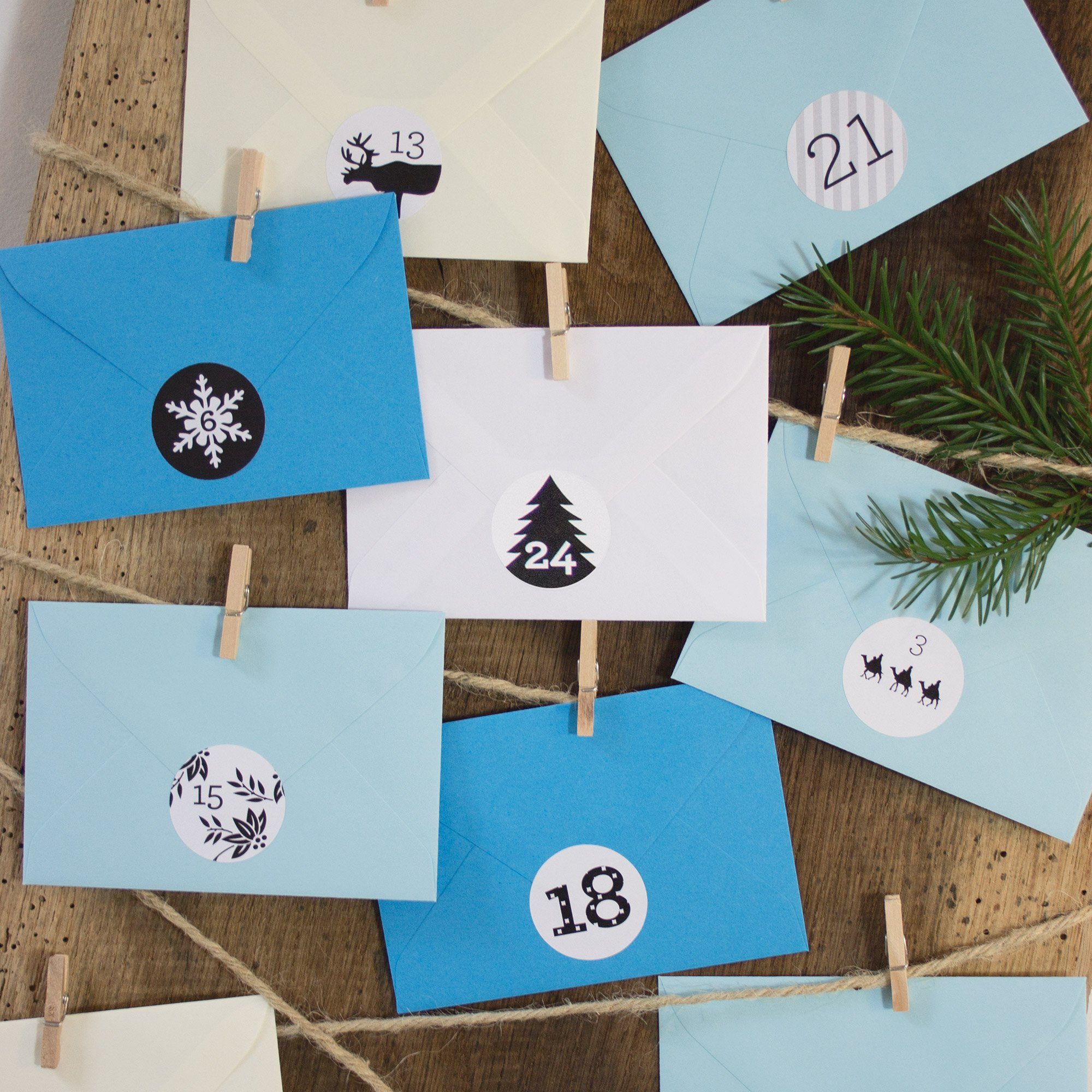 Bow & Hummingbird Adventskalender Adventskalender Set Eisblau, DIY