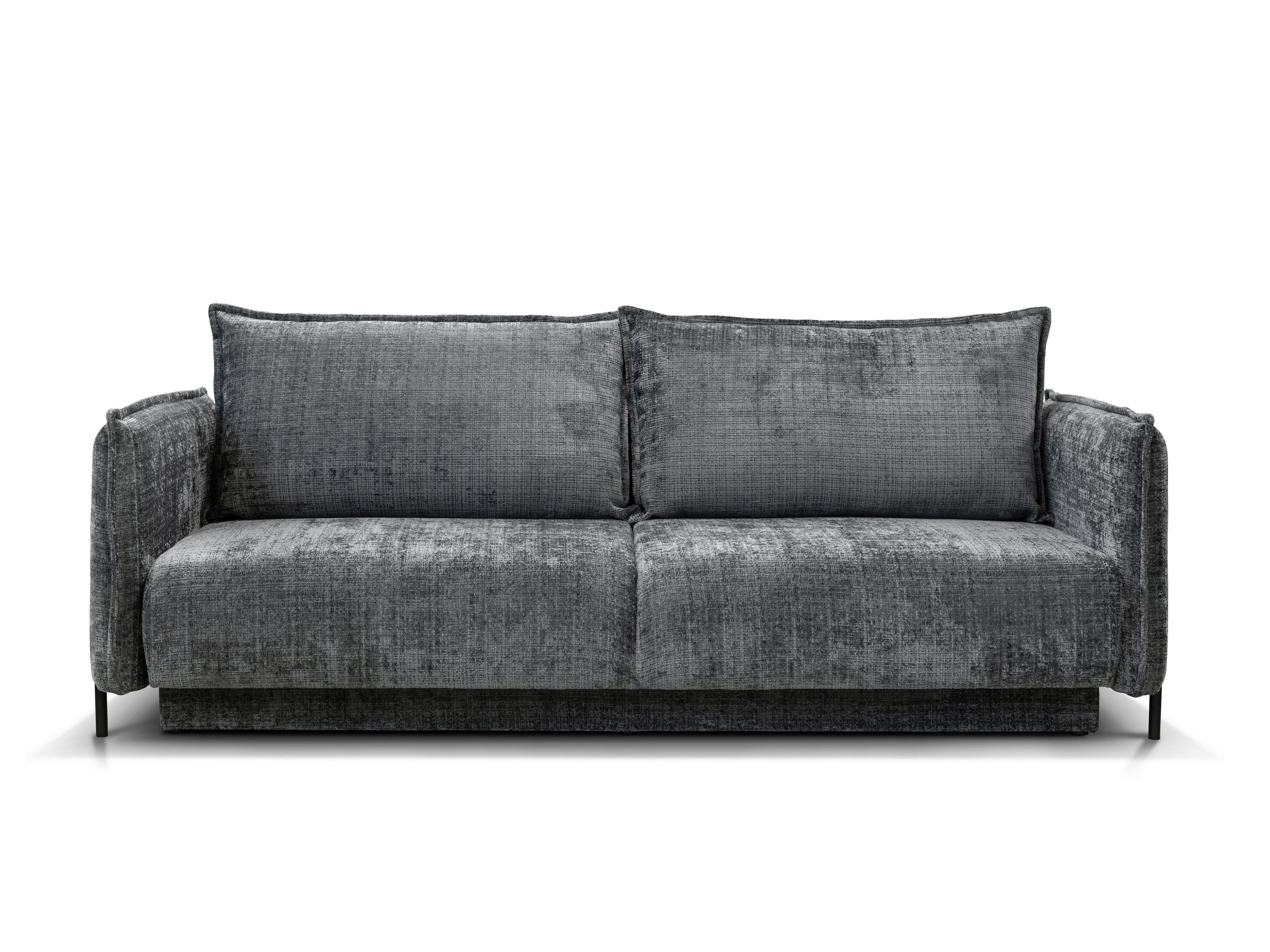 Möbel für Dich 3-Sitzer Bettsofa Schlafsofa Amalfi, bezogen mit Cord oder Strukturstoff, mit Bettkasten und großer Liegefläche