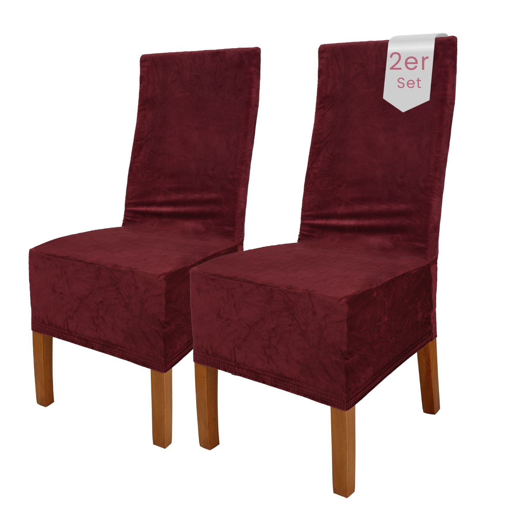 sh SCHEFFLER-HOME LIVE HOMESTYLE Stuhlhusse VelvetFit Puma – elastischer Stuhlbezug, für große Stühle, Samt-Optik, Idealmaße 46×66 cm Rückenlehne