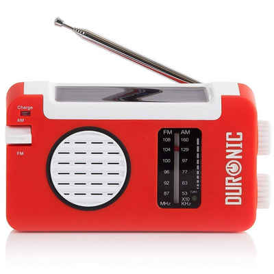 Duronic Radio (Hybrid Radio AM/FM, Aufladbar mit Solar, Kurbel und USB, 300mAh Akku)