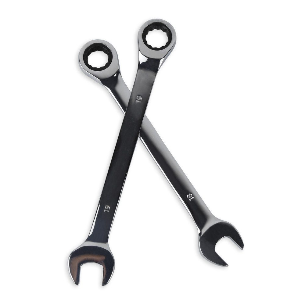 JEOBEST Ratschenringschlüssel Maulschlüssel Set, (12-Tlg.,8-19 mm, Metrisch) 72 Zähne Schraubenschlüssel Set