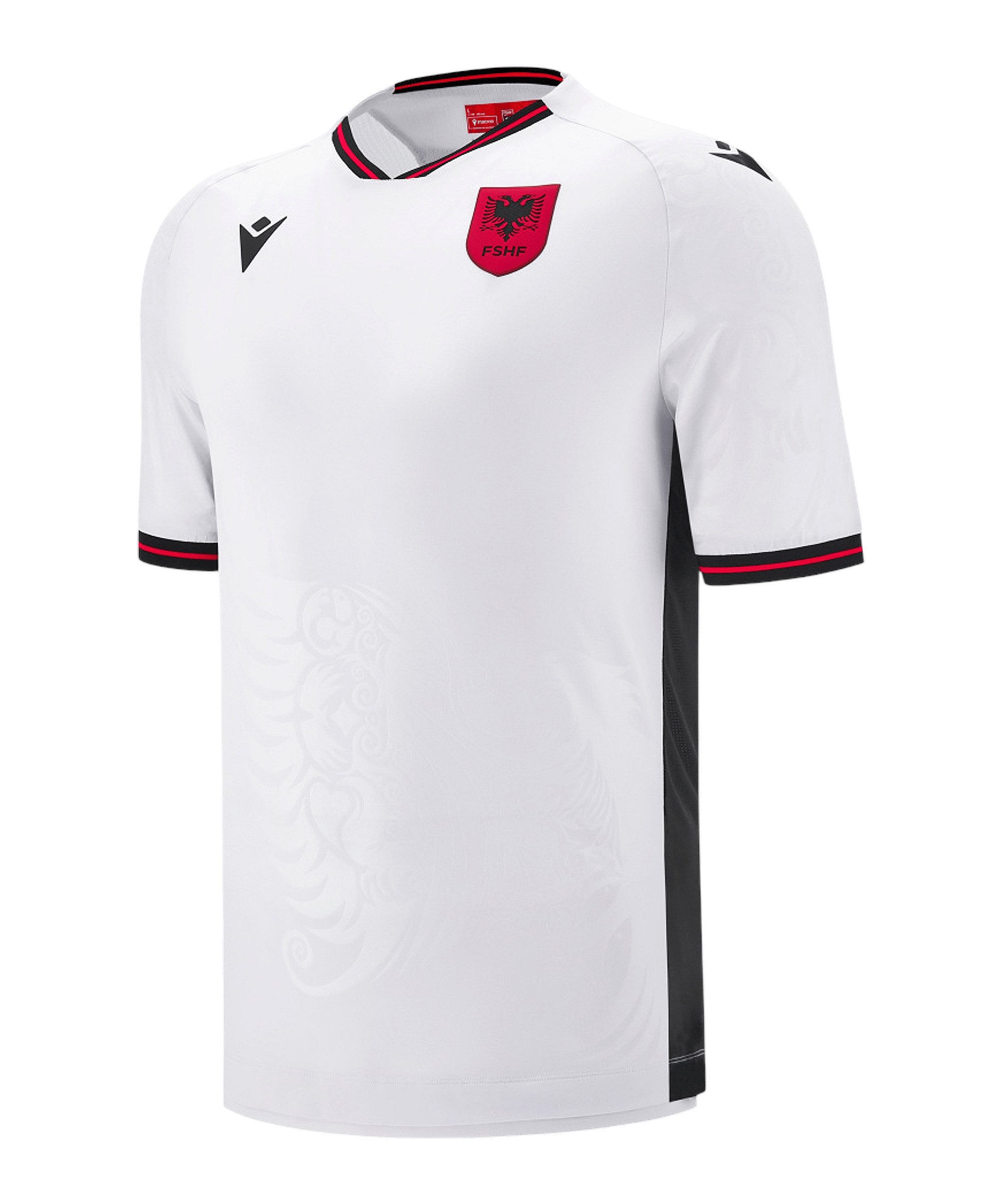 Macron Fußballtrikot Macron Albanien Trikot Away 2025 Weiß Teamsport günstig online kaufen