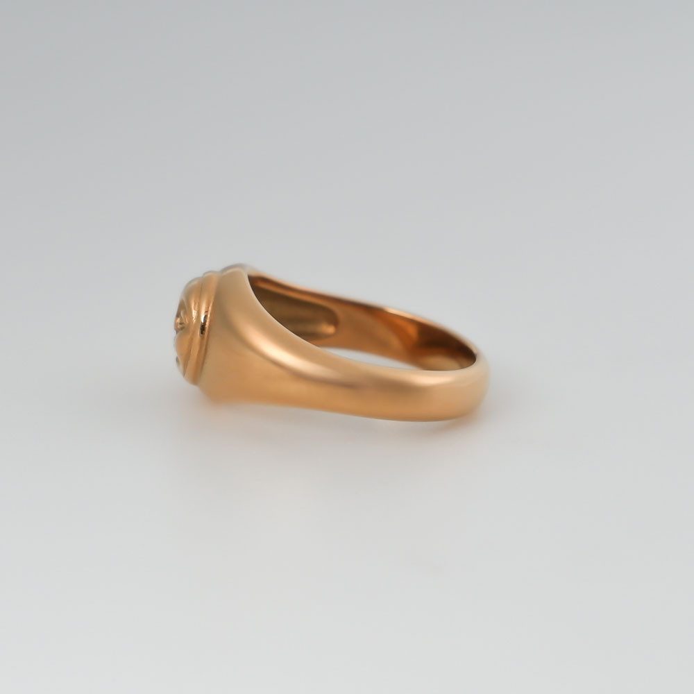 SHELAGO Siegelring - Moon Smile Ring, Damenring aus vergoldetem Edelstahl (1 Ring, inkl. Schmuckverpackung), vergoldeter Edelstahlring für Damen mit grinsendem Mondmotiv